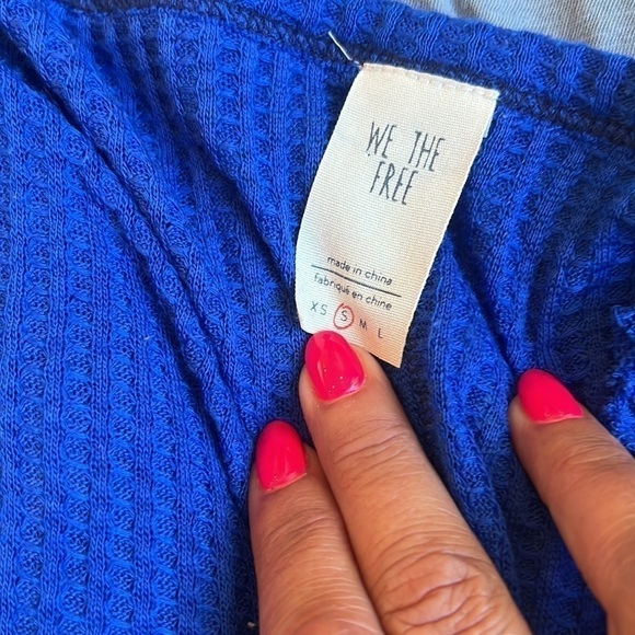 Free people shades of blue oversized boho tunic bundle of two tops size small - Picture 4 of 9